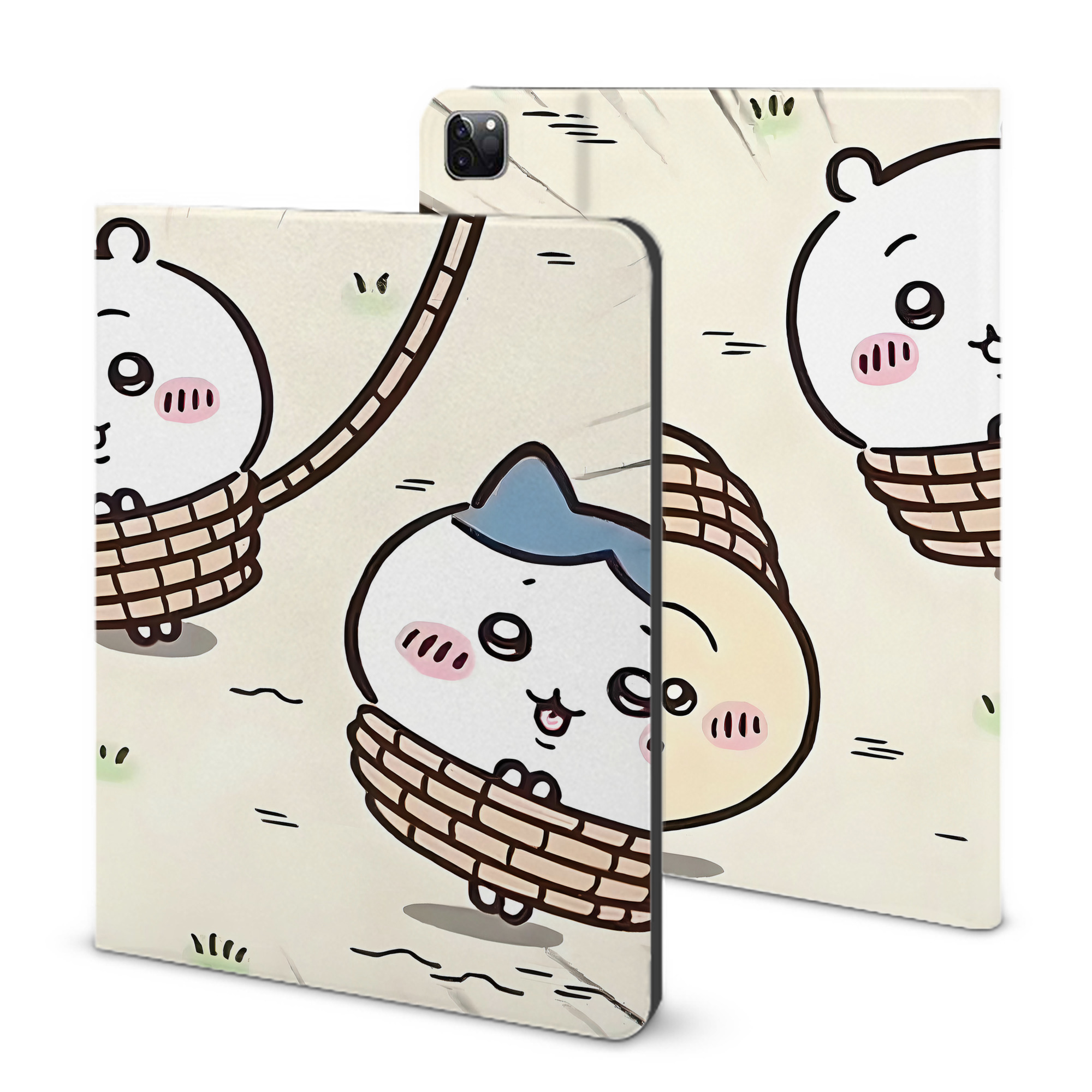 （画像用） ちいかわ Chii-kawa IPad ケース ブック型 PUレザー TPU 耐衝撃 軽量 薄型 ペン収納なし 全面保護 IPad 各モデル対応